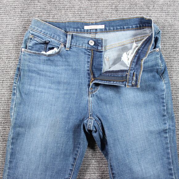 Levi’s Classic Straight Womens 8 Blue Mid Rise Stretch Jeans W29 L23 Light Wash - Picture 4 of 12